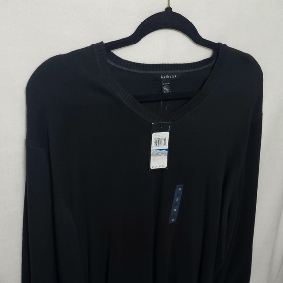 Black V Neck Sweater* 100% Cotton *NWT* Sz XL * - Picture 2 of 6